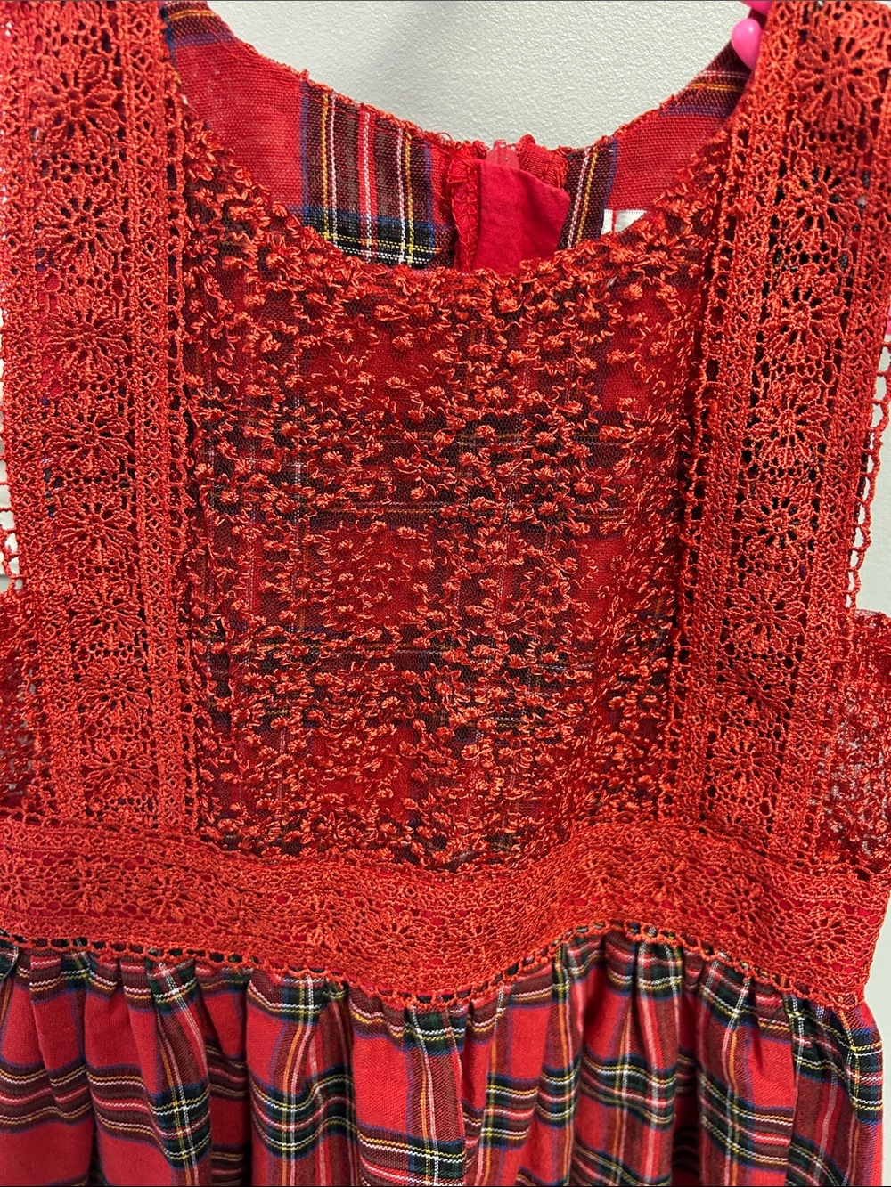 Trish Scully Christmas Plaid High Low Dress Girls 5 - Picture 5 of 10